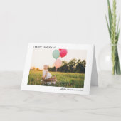 ミニマリストのク独身のリスマス写真折り畳みカード 招待状 (正面)