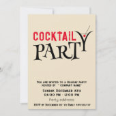 ミニマリストのグランジカクテル企業のパーティー 招待状 (正面)