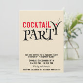 ミニマリストのグランジカクテル企業のパーティー 招待状 (スタンド正面)