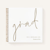 ミニマリストのグラード金ゴールドスクリプト大学院ゲストブック ノートブック (正面)