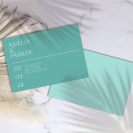 ミニマリストのグリーンウェディングは日付カードを保存 セーブザデート