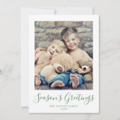 ミニマリストのグリーンシーズンの挨拶ポートレート写真 シーズンカード (正面)