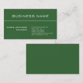 ミニマリストのグリーントレンディーマネージャの名刺 名刺 (正面/裏面)