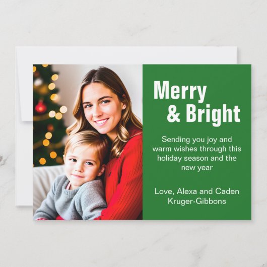ミニマリストのグリーンメリー「明るい」写真 シーズンカード (正面)