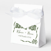 ミニマリストのグリーン&ホワイトありがとうござ結婚う フェイバーボックス (正面サイド)