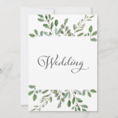ミニマリストのグリーン | 結婚式 招待状 (裏面)