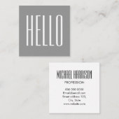 ミニマリストのグレーシンプルトレンディーモダン名刺 スクエア名刺 (正面/裏面)