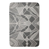 ミニマリストのグレー幾何エレガントコンテンポラリー図形 バスマット (正面縦)