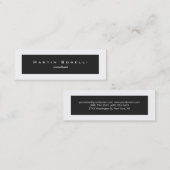 ミニマリストのグレー縁どホワイトビジネスカード スキニー名刺 (正面/裏面)