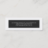 ミニマリストのグレー縁どホワイトビジネスカード スキニー名刺 (裏面)