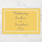 ミニマリストのゲストはスクリプト結婚のミニイエローを好む スパークリングワインラベル (シングルラベル)