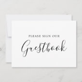 ミニマリストのゲストブックのサイン、サインテンプレート 招待状 (正面)
