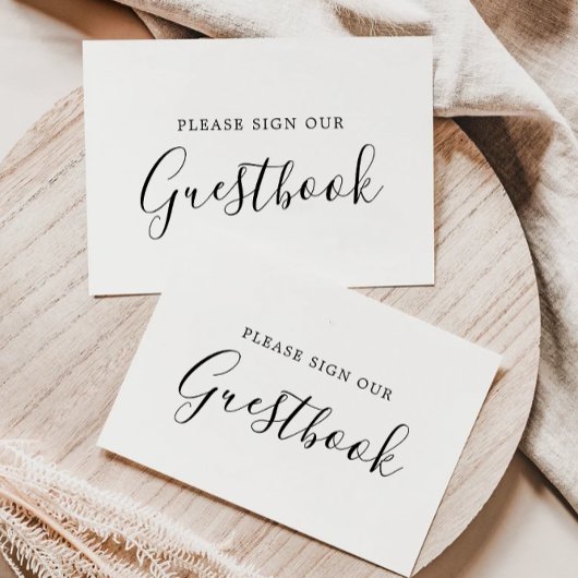 ミニマリストのゲストブックのサイン、サインテンプレート 招待状