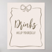 ミニマリストのコケット赤ちゃんシャワードリンク ポスター (正面)