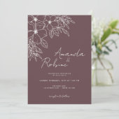 ミニマリストのコーナーフローラライン結婚アートのInvitati 招待状 (スタンド正面)