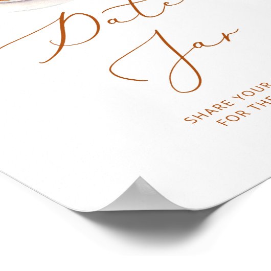 ミニマリストのコーヒー日付の夜のアイディア。日付jar ポスター (角)