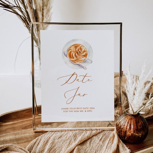 ミニマリストのコーヒー日付の夜のアイディア。日付jar ポスター