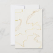 ミニマリストのゴールドフォイルRSVPカード | エレガントな結婚式 出欠カード (裏面)