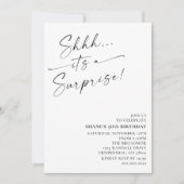 ミニマリストのサプライズ誕生日パーティー 招待状 (正面)