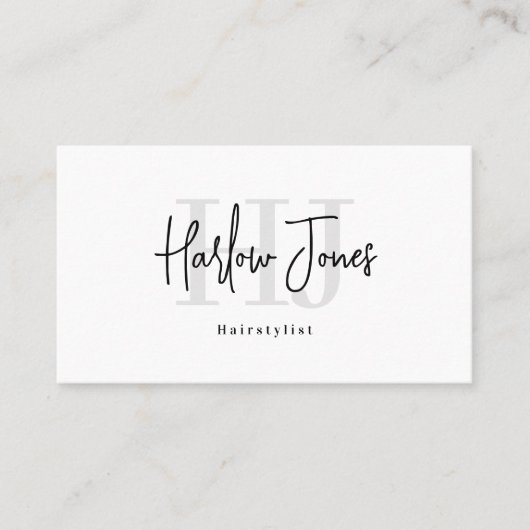 ミニマリストのシグネチャーブラックとホワイトのアポイントメント& 名刺 (正面)