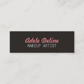 ミニマリストのシックなグレーピンクのメイクアップアーティスト スキニー名刺 (正面)