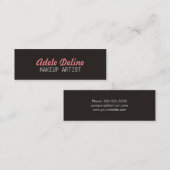 ミニマリストのシックなグレーピンクのメイクアップアーティスト スキニー名刺 (正面/裏面)