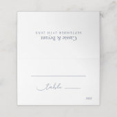 ミニマリストのシックなネイビーモダンブルースクリ結婚プト プレイスカード (外部開封)