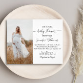 ミニマリストのシックな赤ちゃんシャワー写真の招待状 チラシ