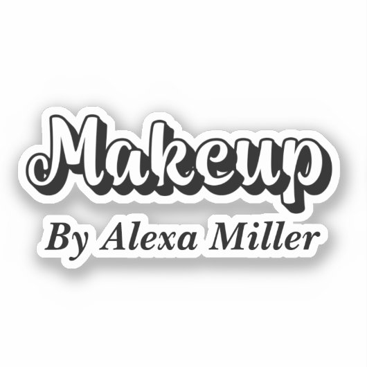 ミニマリストのシックな黒とグレーのメイクアップQRコード シール (正面)