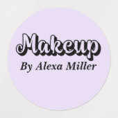 ミニマリストのシックな黒とグレーのメイクアップQRコード ラベル (デザイン2)