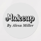 ミニマリストのシックな黒とグレーのメイクアップQRコード ラベル (デザイン1)