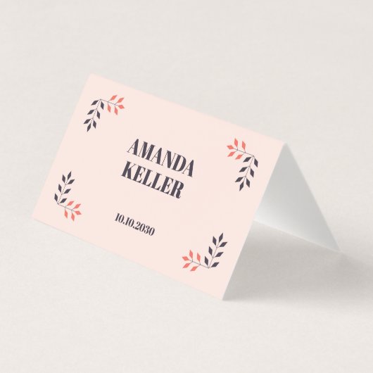 ミニマリストのシックエレガントな美的テーブル名 (裏面)