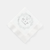 ミニマリストのシックフォーマルモノグラ結婚ムのカクテルN 縁ありカクテルナプキン (角)