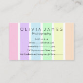 ミニマリストのシッ数々のクカラーパステルストライプ 名刺 (裏面)