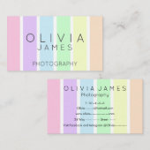 ミニマリストのシッ数々のクカラーパステルストライプ 名刺 (正面/裏面)