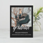 ミニマリストのシニア写真 卒業発表 招待状 (スタンド正面)