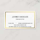 ミニマリストのシャイニエレガントー金ゴールドフレームエディタ 名刺 (正面)