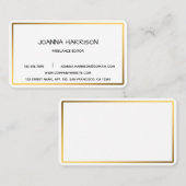 ミニマリストのシャイニエレガントー金ゴールドフレームエディタ 名刺 (正面/裏面)