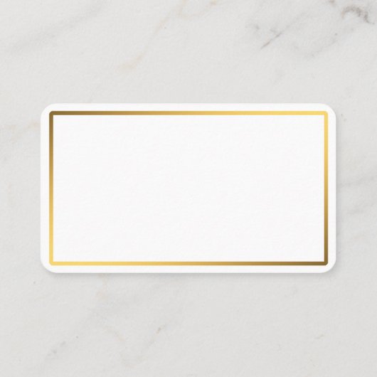 ミニマリストのシャイニエレガントー金ゴールドフレームエディタ 名刺 (裏面)