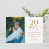 ミニマリストのシャンパン20結婚周年 招待状 (スタンド正面)