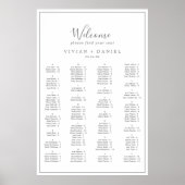 ミニマリストのシルバーアルファベットの座席表 ポスター (正面)