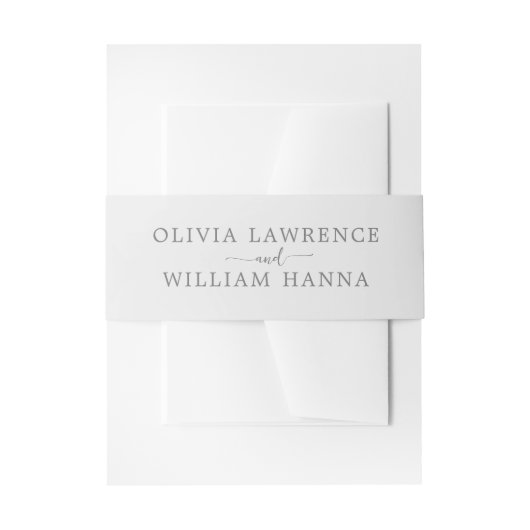 ミニマリストのシルバーグレ結婚イのベリーバンド 招待状ベリーバンド (正面例)