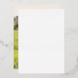 ミニマリストのシルバーフォイルのバック結婚ズ写真 箔招待状