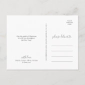 ミニマリストのシルバーメリークリスマスポートレート写真 シーズンポストカード (裏面)