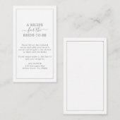 ミニマリストのシルバーレシピ要求エンクロージャカード エンクロージャーカード (正面/裏面)