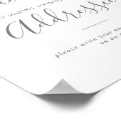 ミニマリストのシルバー住所と封筒のサイン ポスター (角)