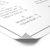 ミニマリストのシルバー横向き座席表 ポスター (角)