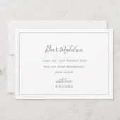 ミニマリストのシルバー花嫁プロポーザルのカード 招待状 (裏面)
