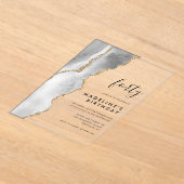 ミニマリストのシルバー金ゴールドアゲード40歳の誕生日 アクリル招待状 (レイダウン)