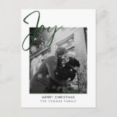 ミニマリストのジョイシンプルクリスマスの緑の写真 シーズンポストカード (正面)